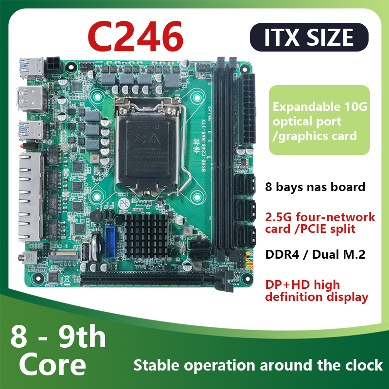 Nas Motherboard 8 Sata Mini Itx - Scheda Madre NAS C246 ITX Supporta